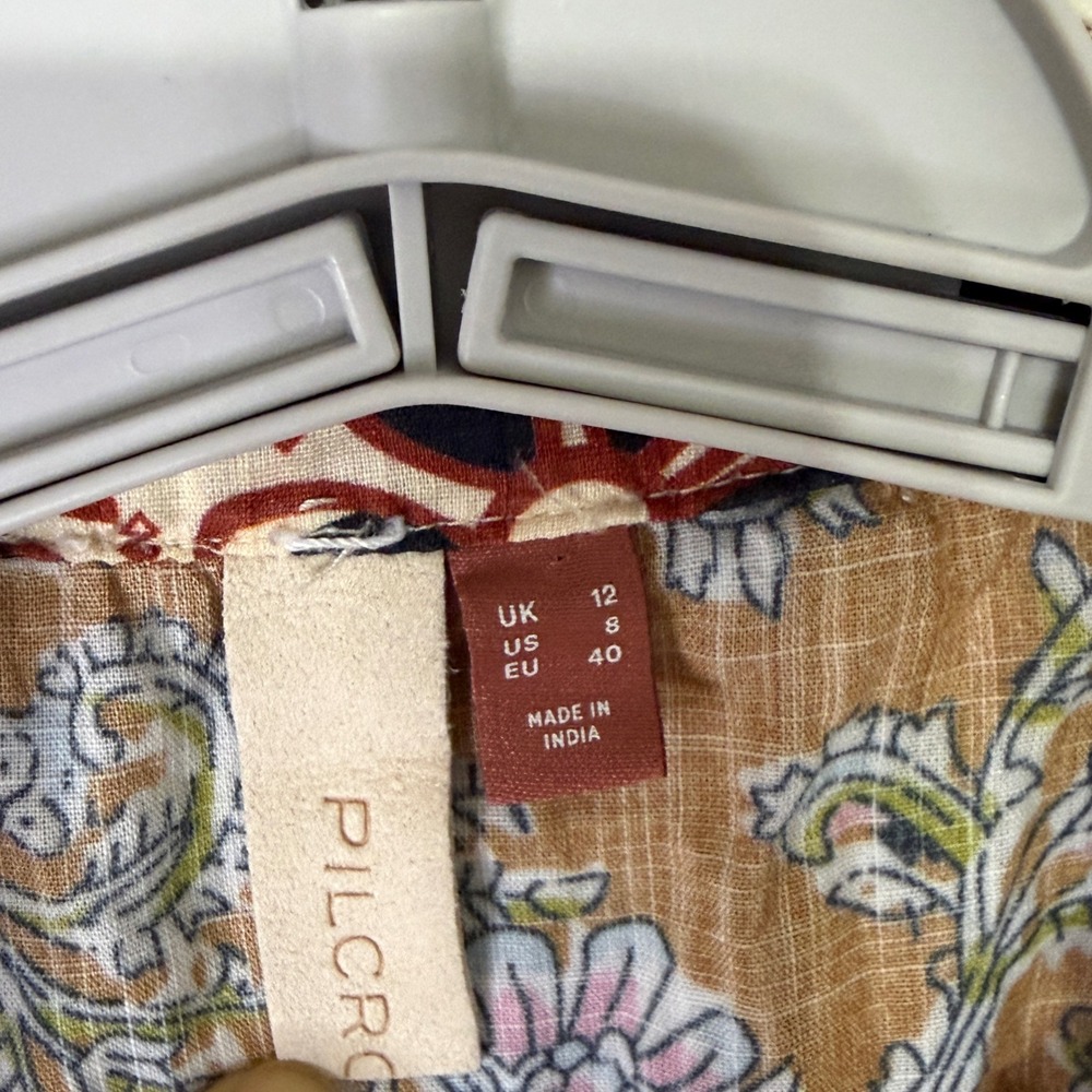 Anthropologie Pilcro Patchwork Floral Paisley Blouse Multi Color Size 8 - Picture 3 of 12